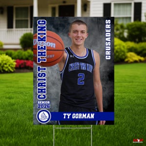 Printed Sports Yard Sign | Personalized Team and Individual Banners | Senior Night | High School Sports | College Sports | Basketball