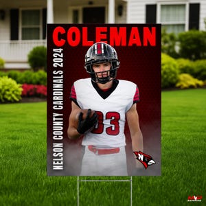 Printed Sports Yard Sign | Personalized Team and Individual Banners | Senior Night | High School Sports | College Sports | Football Banner
