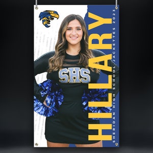 Printed Sports Banner | Personalized Team and Individual Banners | Senior Night | High School Sports | College Sports | Cheer Banner