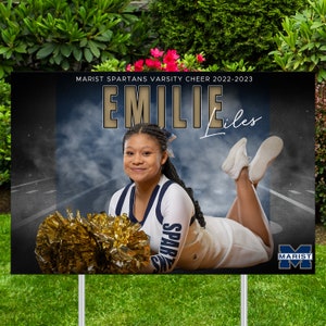 Printed Sports Yard Sign | Personalized Team and Individual Banners | Senior Night | High School Sports | College Sports | Cheer Banner