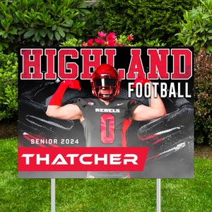 Printed Sports Yard Sign | Personalized Team and Individual Banners | Senior Night | High School Sports | College Sports | Football Banner
