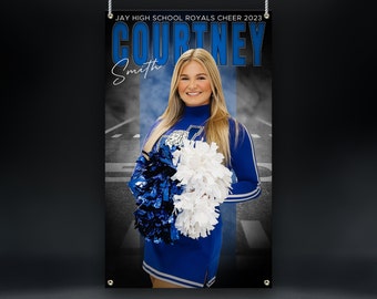 Printed Sports Banner | Personalized Team and Individual Banners | Senior Night | High School Sports | College Sports | Cheer Banner