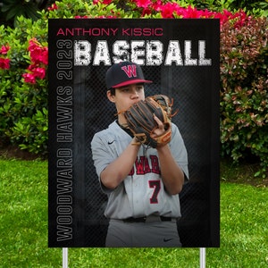 Printed Sports Yard Sign | Personalized Team and Individual Banners | Senior Night | High School Sports | College Sports | Baseball Banner