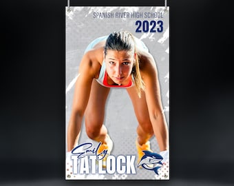 Printed Sports Banner | Personalized Team and Individual Banners | Senior Night | High School Sports | College Sports | Track & Field Banner