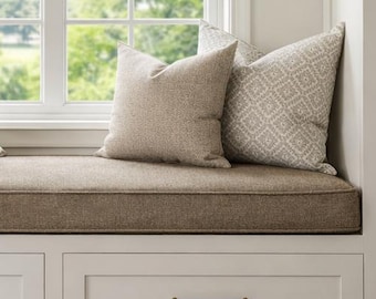 Poduszka na ławkę na zamówienie z opcjonalną lamówką | Siedzisko przy oknie, Poduszka na ławkę, Wykonane na zamówienie