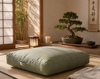 Custom Floor Cushion | 3" Thickness | Meditation Cushion | Made to Order | Velvet Cushion | Chenille Cushion