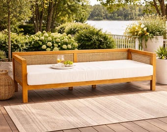 Custom Outdoor Bench Cushion | Sunbrella & Agora Fabric | Made to Order Lounger Pad