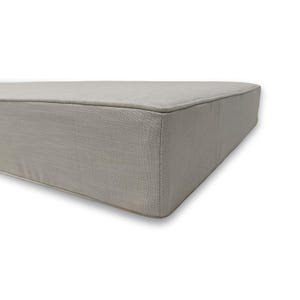 4&quot; thick piped bench cushion for indoor benches, mudroom seating, dining booth, custom made for perfect fit