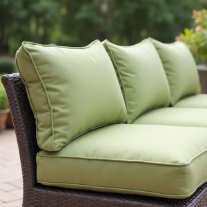Custom Outdoor Cushion | Patio Cushion | Sofa Cushion - 5&quot; Thick HD Foam with Sunbrella & Agora Fabric Options with piping.
