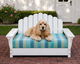 Cama para mascotas de exterior a medida / Cojín para mascotas de exterior / Tela Sunbrella y Agora / Hecho a medida