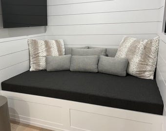 3" Thick Custom Indoor Seat Cushions with Piping | Bench, Window Nook, Floor, Couch