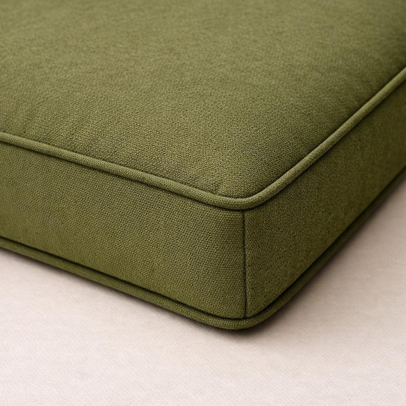 3" Thick Custom Rectangle Bench Seat Cushion with Piping