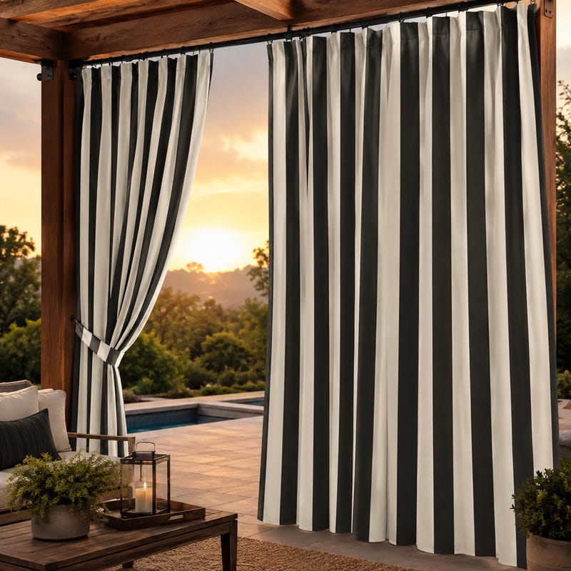 Drawstring Drapery Rods Pergola Outdoor Curtains - Etsy