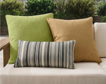Custom Outdoor Throw Pillow | Sunbrella Throw Pillows | 3 Inch Thick | Made to Order