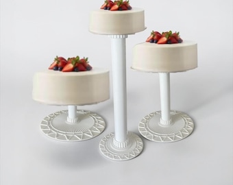 3 Tier White Acrylic Cake Stand Set – Dessert Pastry Display