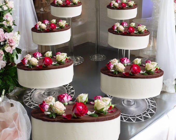 8 Tier Wedding Cake Stand Set - Heavy Duty Round Wedding Cake and ...