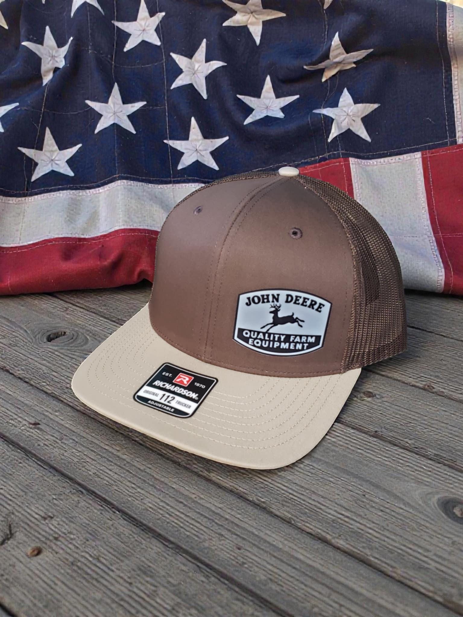 New Idea Farm Equipment Hat Richardson 112 Trucker Snapback Tractor Patch Cap American Farmer Tractor Leather Patch Cap Hat Richardson 112  main image 2