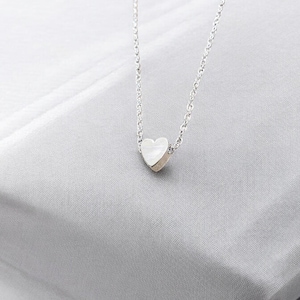 Dainty Silver Heart Necklace - Minimalist Heart Pendant for Everyday Wear