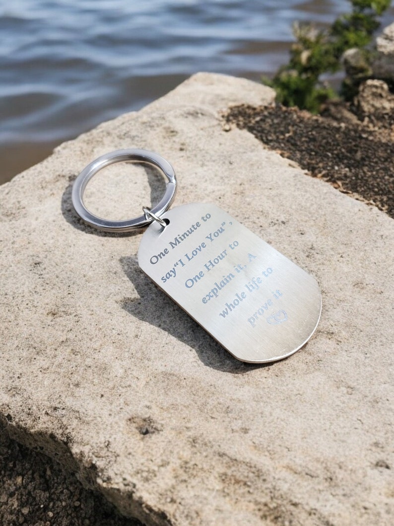 Stainless Steel Keychain One Minute to Say I Love You Etsy