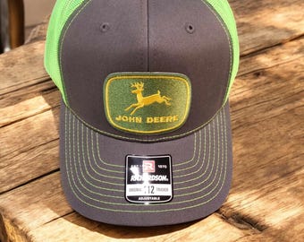 John Deere Snapback Hat | Richardson Mesh Trucker Cap | Classic Farm Logo Hat