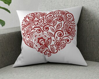 Red Heart Valentine Broadcloth Pillow, Valentine's Day Pillows