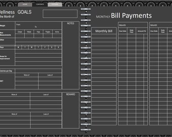 Planificador digital negro sin fecha
