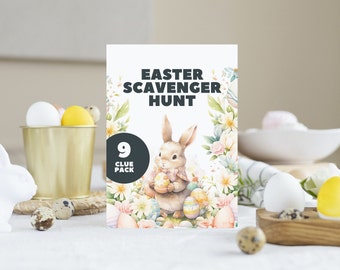 Easter Egg Scavenger Hunt for Kids, Easter Printable for Chocolate Treasure Hunt, Easter Kids Activities and Party Games, Easter Bunny