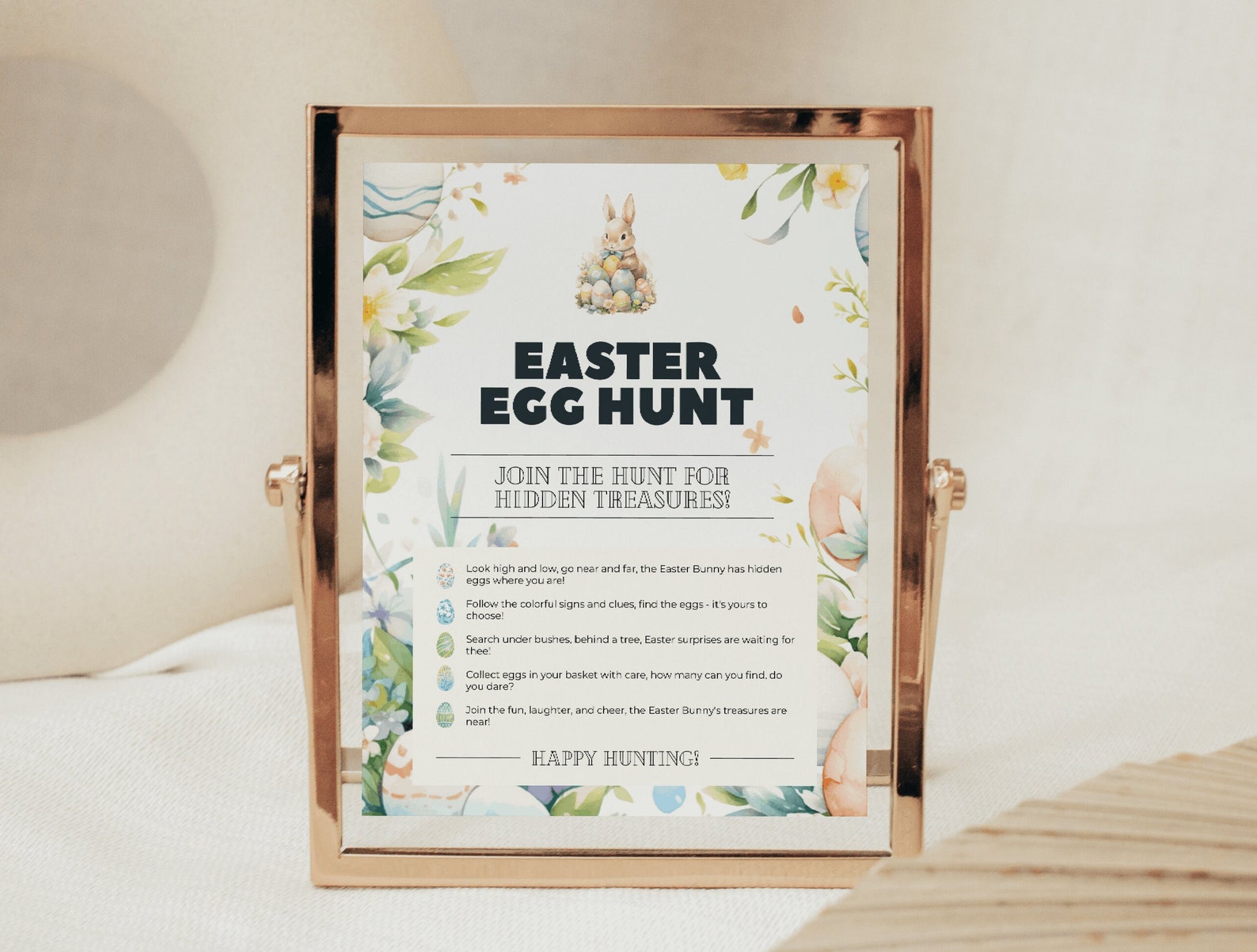 Easter Decor Table Sign Template, Easter Egg Hunt Party Games ...