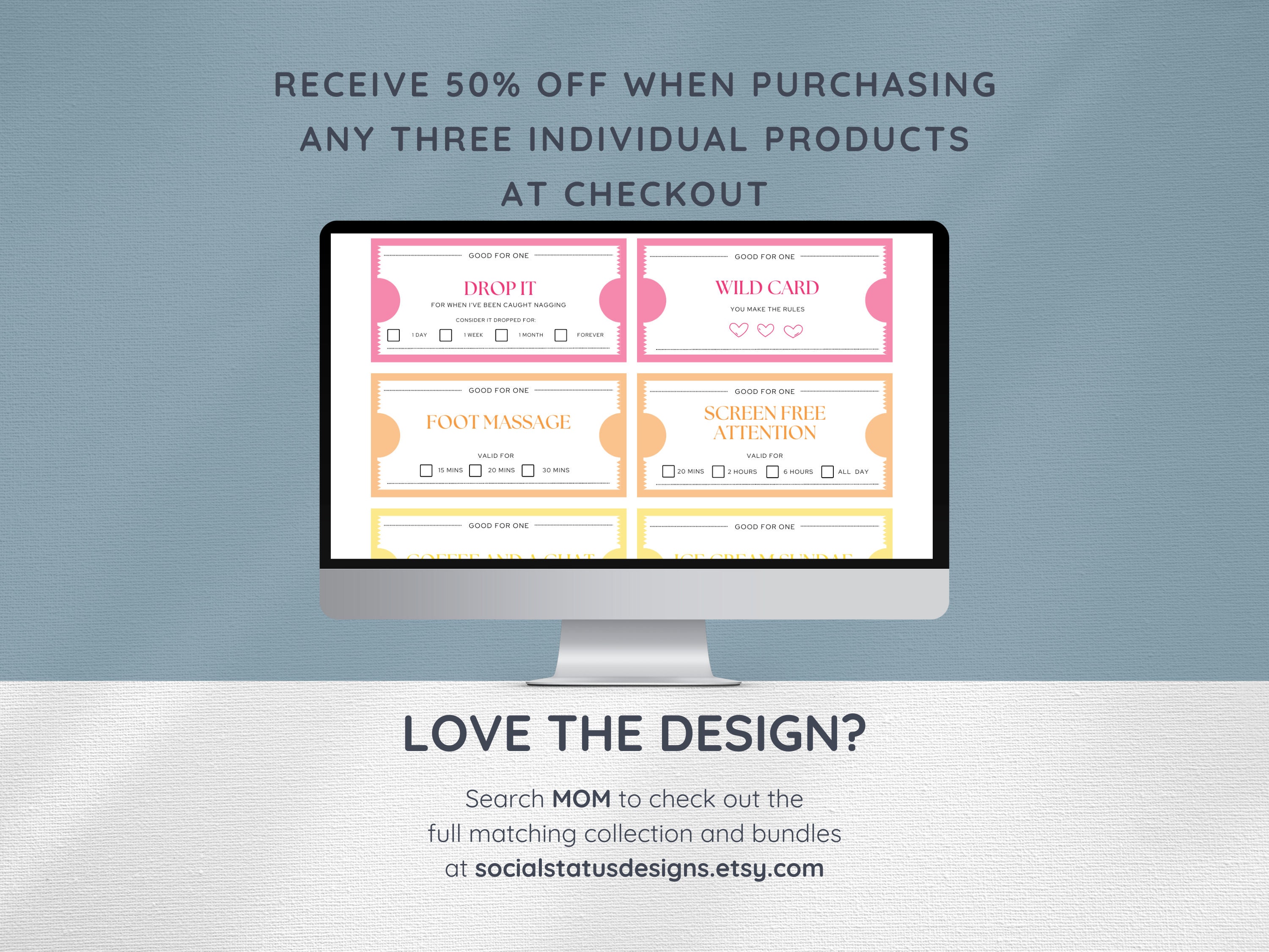Mothers Day Coupons Template, Last Minute Present for Mom, Love Coupon ...