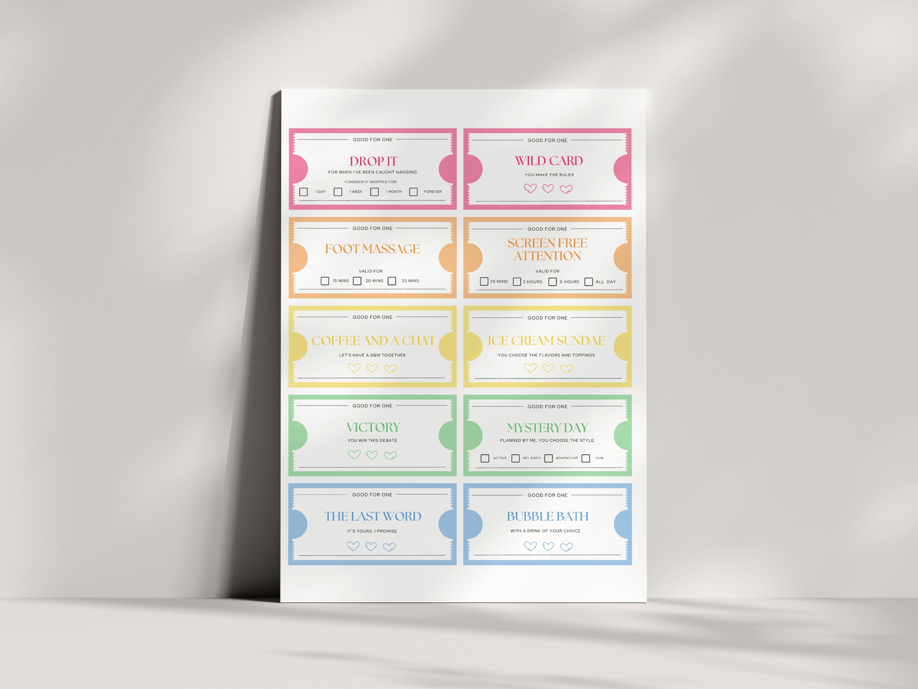 Mothers Day Coupons Template, Last Minute Present for Mom, Love Coupon ...