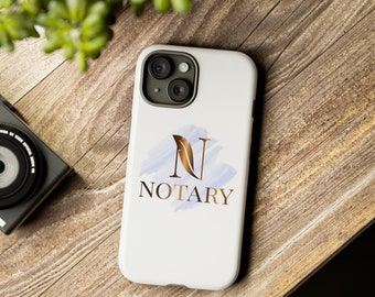 Notary Custom Protective Phone Cases for iPhone 8 - 15 | Personalized Notary Designs, Double Layer Protection