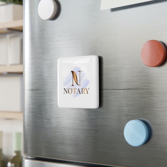 Notary Authority at Your Fingertips: Handcrafted Porcelain Notary Refrigerator Magnet for Professional Appeal!