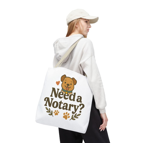 Playful Pet-Themed Tote Bag  Need a Notary  Dog Lover Gift, Eco Friendly Shopping Bag, Fun Dog Owner Accessory, Pet Adoption Event