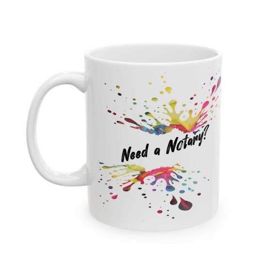 Notary Ceramic Mug - Lawyer Attorney Gift, Legal Professional Tea Cup, Public Notary Office Decor, Law Student Graduation Present, Paralegal