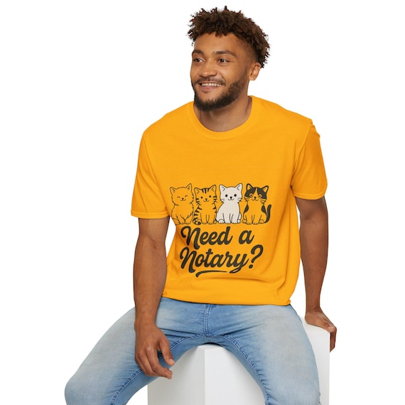 Cat Lover's Notary T-Shirt, Funny Cat Tee, Gift for Pet Owners, Unisex T-Shirt, Cat-Themed Humor Shirt, Perfect for Celebrations