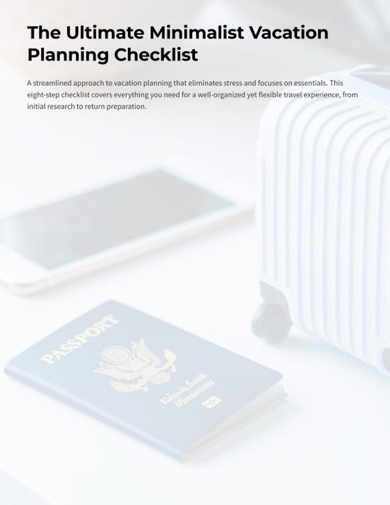 The Ultimate Minimalist Vacation Planning Checklist