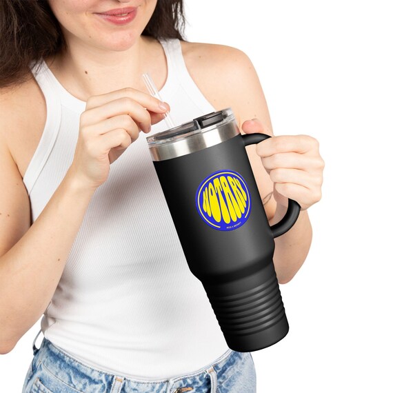 Colorful Insulated Notary Travel Mug, Perfect for Road Trips, Outdoor Adventures, Gifts for Coffee Lovers, 40oz Mug with Straw