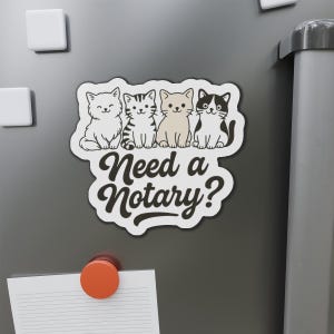 Cat-Themed Notary Magnets, Cute Pet Decor, Office Supplies, Gifts for Cat Lovers, Fun Kitchen Accessories, Whimsical Home Art