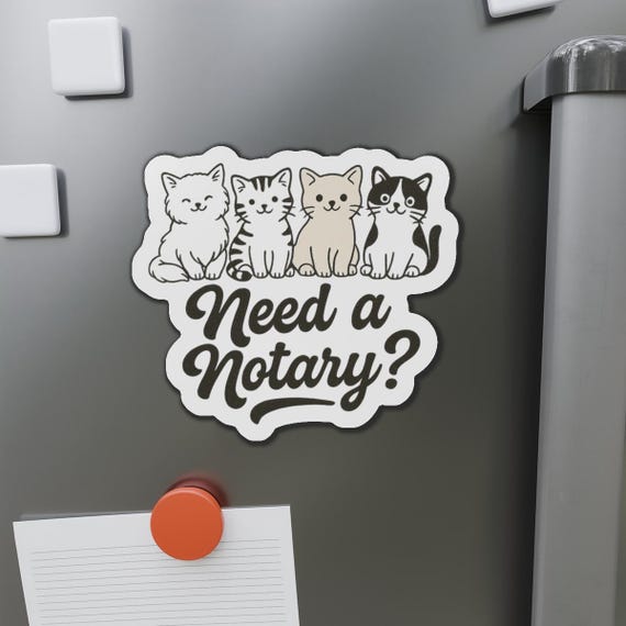 Cat-Themed Notary Magnets, Cute Pet Decor, Office Supplies, Gifts for Cat Lovers, Fun Kitchen Accessories, Whimsical Home Art