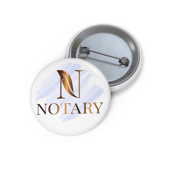 Notary Public Custom Pin Buttons - Professional Legal Badge, Customizable Lapel Pins, Office Decor, Business Gift, Law Graduation