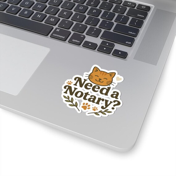 Cute Notary Cat Stickers, Cat Lover Gifts, Planner Accessories, Fun Office Decor, Pet-Themed Stickers for Events