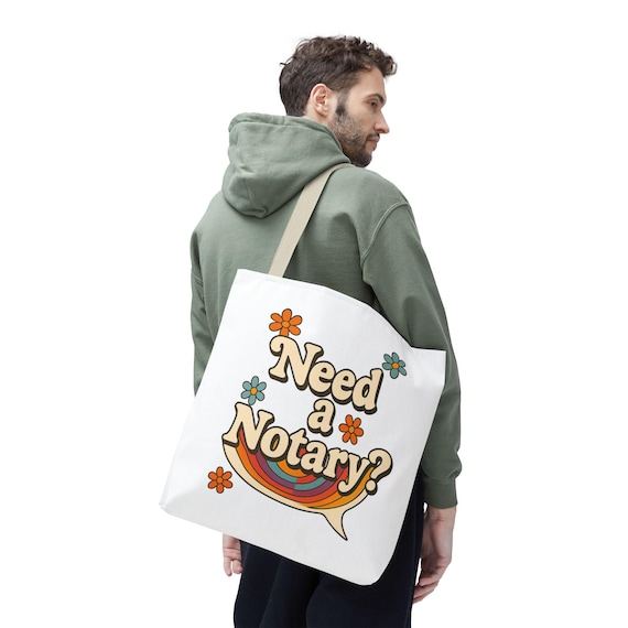 Need a Notary? Floral Tote Bag - Perfect for Quirky Gifts, Daily Use, Work, Travel, Business Essentials