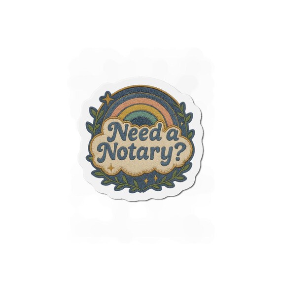 Rainbow Notary Die-Cut Magnets, Fun Office Decor, Gift for Notary Public, Colorful Fridge Magnet, Inspirational Home Office Accessories