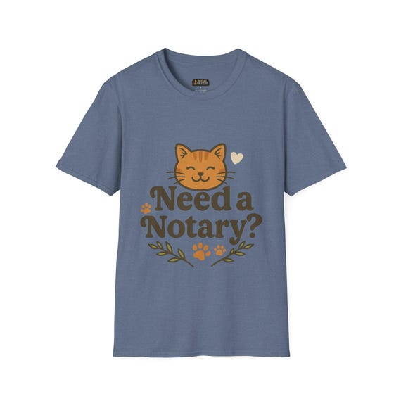 Cute Cat Notary T-Shirt, Cat Lover Gift, Pet Themed Tee, Animal Lover Apparel, Funny Notary Shirt