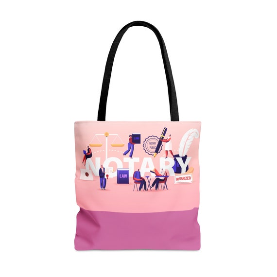 Large Two Toned Pink On Pink Notary Tote, Notary Creations, Notary Bag AOP Tote Bag