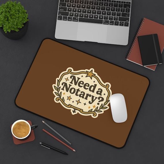 Notary Desk Mat - Stylish Desk Pad for Office, Home, Lawyers, Legal Professionals, Gift for Notary Public, Unique Workspace Decor