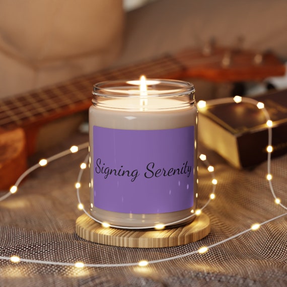 Signing Serenity Scented Soy Candles in Reusable Glass Jars - 9oz | Eco-Friendly