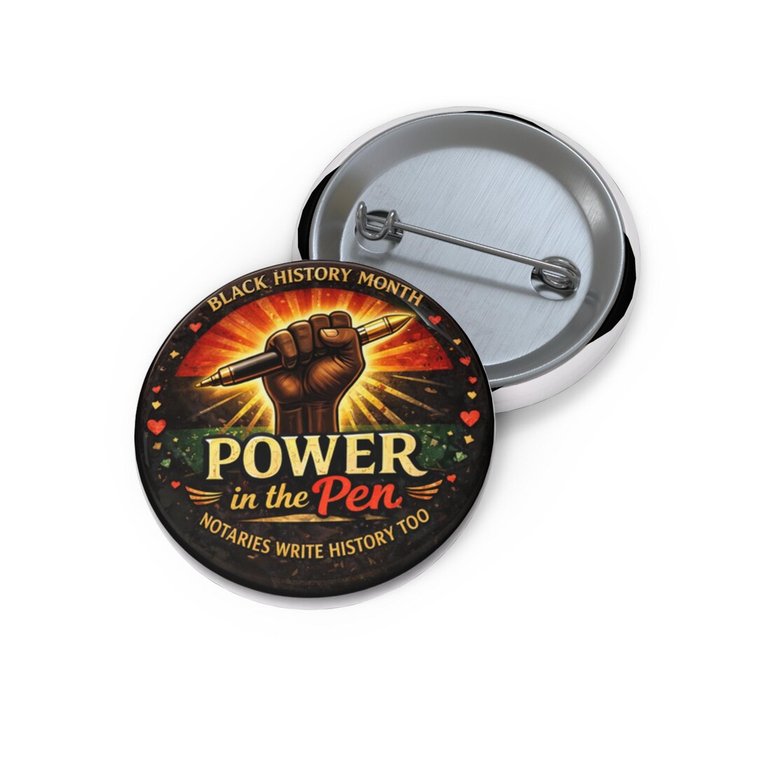 Falling Writing Pin Power in the Pen Pin Button | Black History Month, Notaries Write ...
