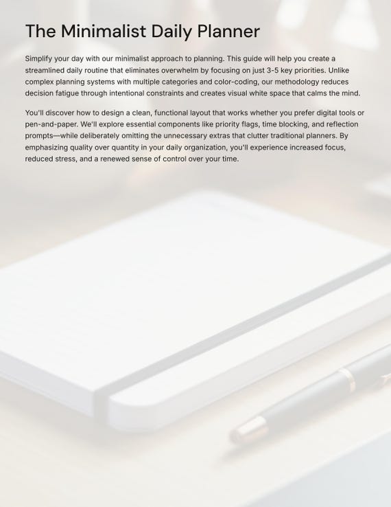 The Minimalist Daily Planner Guide