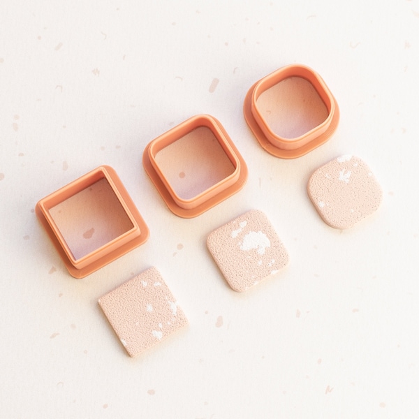 Square Polymer Clay Cutter, Stud Earrings Cutter, Jewelry Cutter, Square Cutter, Basic Shape Cutter, Geometric Cutter, Rounded Square Cutter